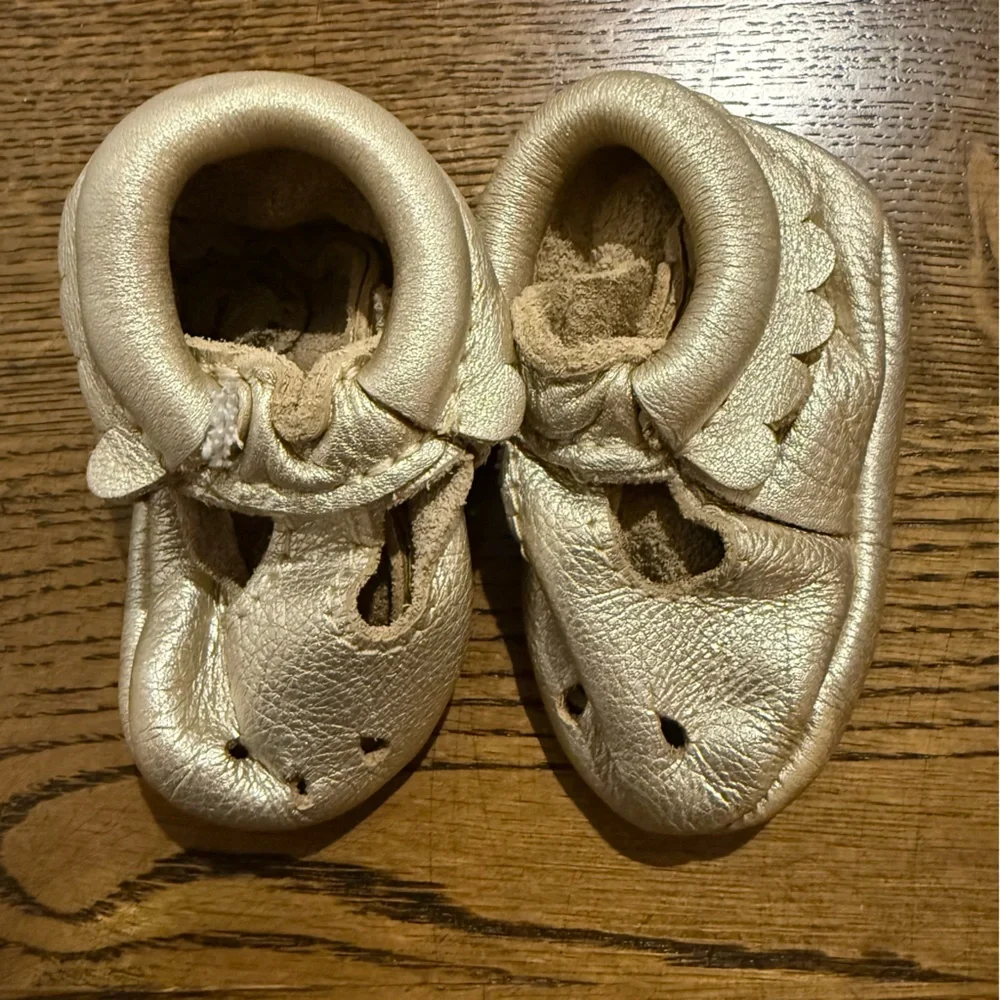Freshly Picked Gold Mary Jane Baby Moccasin Shoes